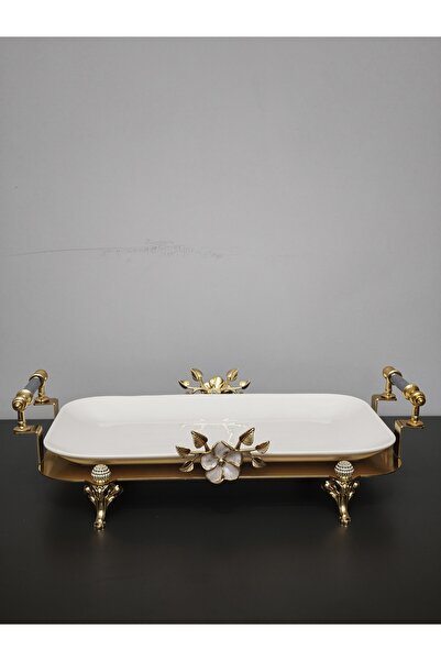 PARILTI HOME COLLECTİON Luxury Rectangular Special Laser-Cut Figured Serving ...