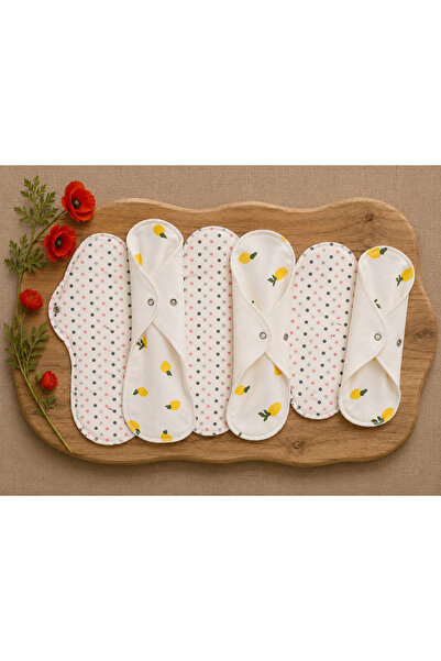 PurFem Yıkanabilir Doğal Kadın Pedi 6'lı Karışık %100 Pamuk (2M+2L+2XL)