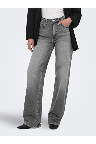 ONLY Jeans mit weitem Bein ONLJUICY Hohe Taille Weiter Beinschnitt Jeans