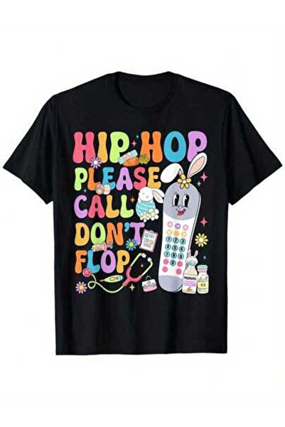 9TAY تي شيرت هيب هوب بطباعة كلمات أغنية الراب "Groovy Please Call Don't Flop"...