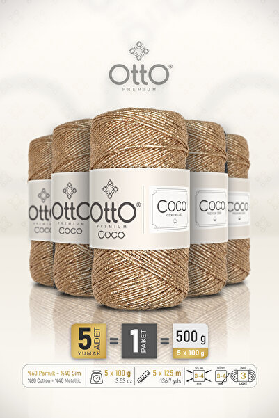 Otto كوكو - ديفيبيو - عبوة من 5 قطع - 2 مم/100 جرام/125 متر - حقيبة قطنية لام...
