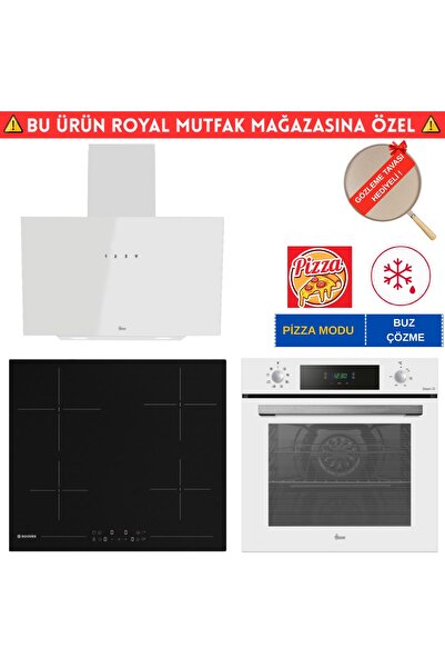 Hoover Milano Elektrikli Vitroseramik Beyaz Ankastre Set (HO3158W+ HH64CCB si...
