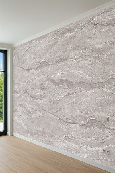 dreamwall Mermer Dokulu Doğal Taş Görünümlü Modern Desenli Tek Parça Tekstil Duvar Kağıdı