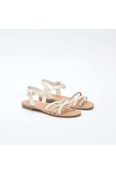 KIABI Multi-Strap Braided Sandals WHITE
