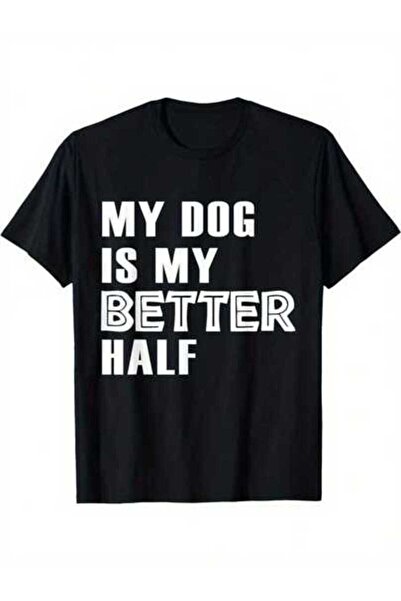 799 تي شيرت أبيض بطبعة "My Is My Better Half" - هدية لمالكي الكلاب بتصميم بصم...