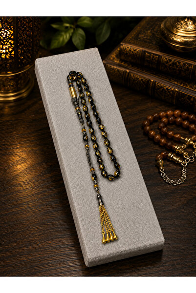 Store Golden rosary altın parçacıklı özel tasarım püskül tesbih