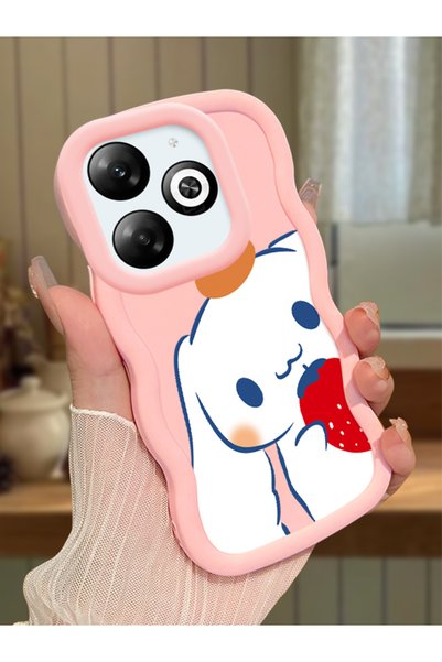 Hontinga Infinix Smart 8 Pro Compatible Case Camera Protector Pink Silicone C...