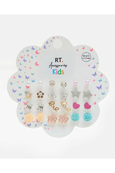 REDTAG Girls Assorted Stud Set 12 Pieces