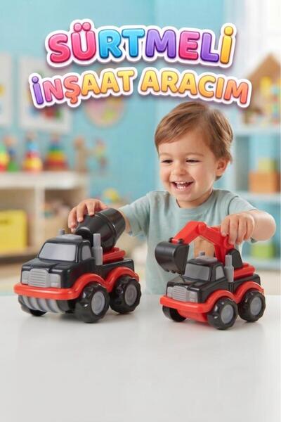 Tıfıl Toys Sürtme Mekanizmalı İnşaat Araçları Serisi - Eğlenceli Eğitici ve G...