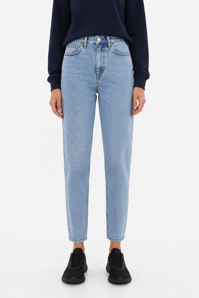sion jeans Blueva Trend New Season Lara Jiyan Blue Mom Jeans عالي الخصر أزرق ...