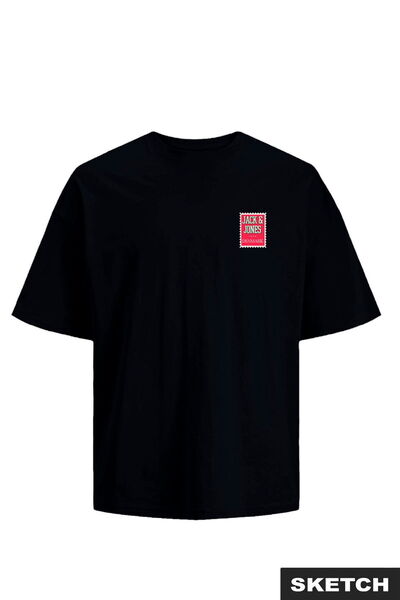 Jack & Jones Ανδρικό μπλουζάκι με στάμπα στο στήθος και λαιμόκοψη - Αφίσα