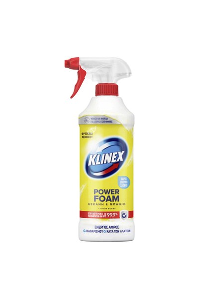KLINEX SPRAY POWER FOAM 435ml ΦΡΕΣΚΑΔΑ ΛΕΜΟΝΙΟΥ- (ΛΕΚΑΝΗ ΚΑΙ ΜΠΑΝΙΟ)