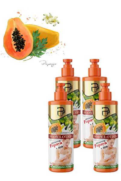 PYRON 4 قطع لوشن تفتيح الجسم بالبابايا والحليب 500 جرام