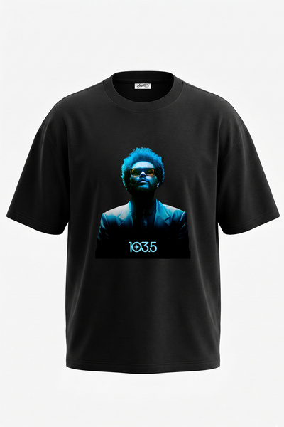 Anetos The Weeknd_3 Design Printed Oversize Black T-Shirt