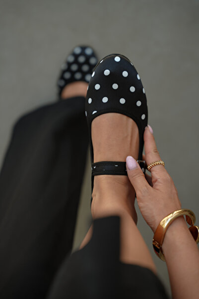 selin shoes Celeste Πουά Σχέδιο με Επίπεδη Σόλα και Ρυθμιζόμενη Λεπτομέρεια Α...