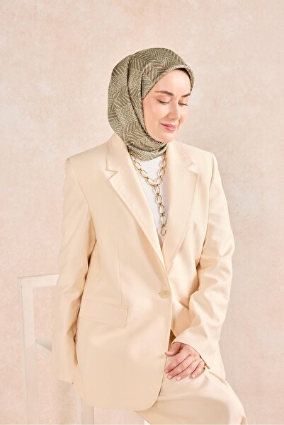 Silk Home وشاح حرير تويل بنمط بسيط من فرو المنك الداكن 90x90