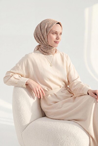 Silk Home Soft Eşarp Zincir Desen Krem 90x90