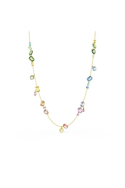 Swarovski Gema Dizi Kolye, Karışık kesimler, Çok renkli, 18k altın rengi yüzey