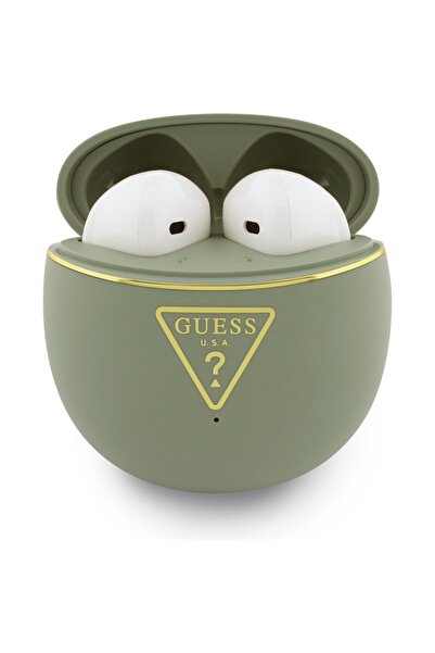 Guess Căști wireless TWS Gold Line Triangle, Bluetooth 6.0, Kaki