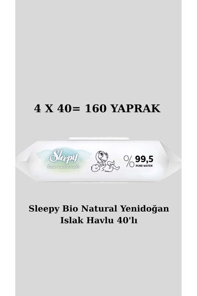 Sleepy Bio Natural Yenidoğan Islak Havlu 40'lı SR101