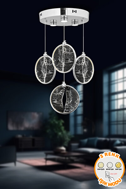 Capella Aydınlatma Modern Gold Kaplama 3 Renk Işık Özellikli Power Led Sarkıt...