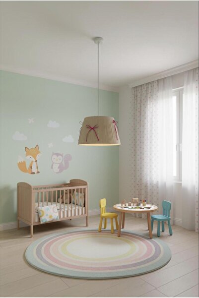 Elizim Home Lighting Fuşya Fiyonk Detaylı Makrome Kumaş Sarkıt Avize - Çocuk ...