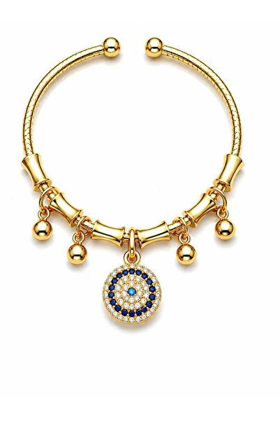YSX JEWELRY Women's Gold Color Steel Bracelet with Dangle Charms