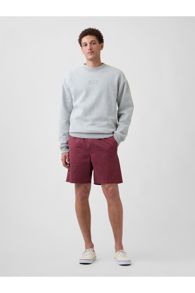 GAP Erkek Bordo 7" Essential Pull-On Khaki Şort
