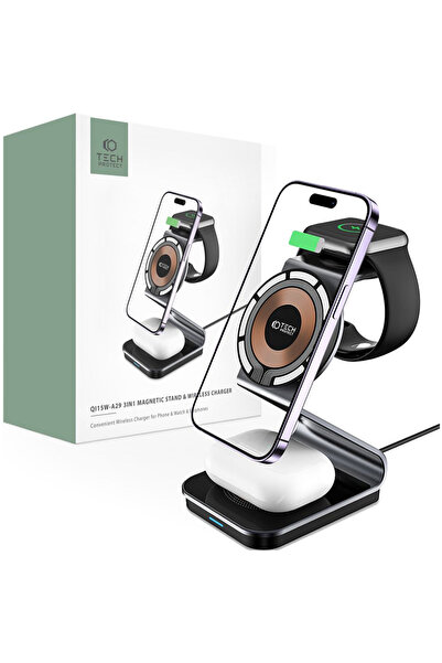 Tech-Protect Încărcător Qi pentru Magsafe, Apple Watch, iPhone, Airpods - Sta...