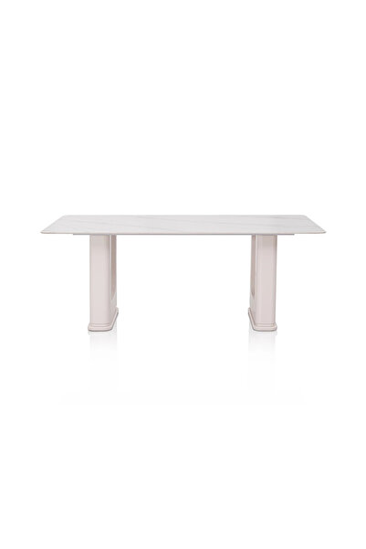 Midas Furniture طاولة طعام سيراميك (201×99×76 سم) بيج