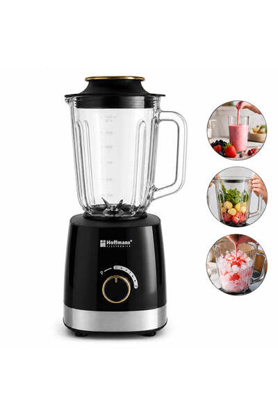 hoffmans Blender HM-2075, 1200W, 1.5L glass bowl, 6 stainless steel blades, P...