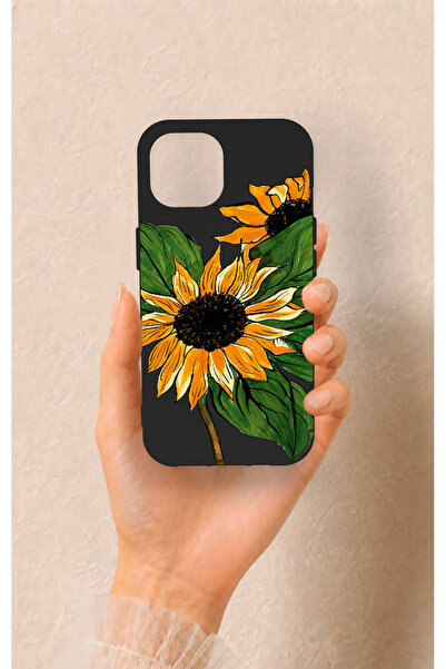 Vip Case iPhone 15 Uyumlu Ay Çiçeği Desenli Silikon Kılıf
