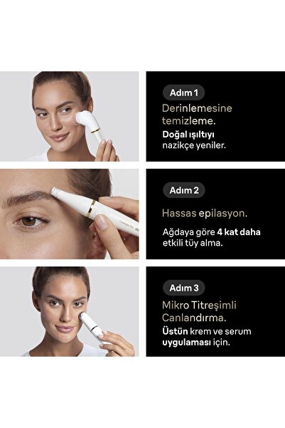 Braun FaceSpa Pro Yüz Epilatörü, + 3 Ekstra, 911