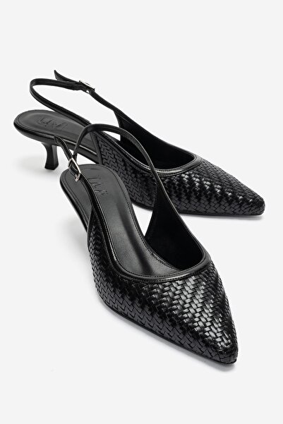 LuviShoes Alvessia Black Knitted Women's Low Heel Shoes