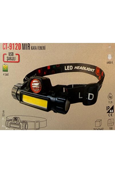 Cata CT-9120 LED KAFA FENERİ (ŞARJLI)ÇİFT FONKSİYONLU UZUN MESAFE -ORTAM AYDINLATMASI