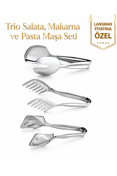 NAZLIM 3 PARÇA Trio Salata, Makarna ve Pasta Maşa Seti