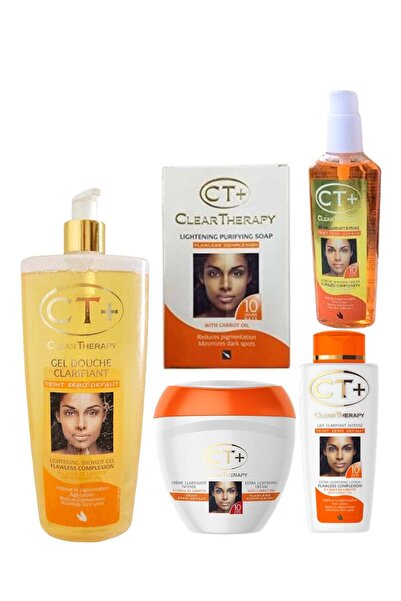 Clear Therapy Carrot Oil Lightening Shower Gel 800 ml + Lotion 250ml + Cream ...