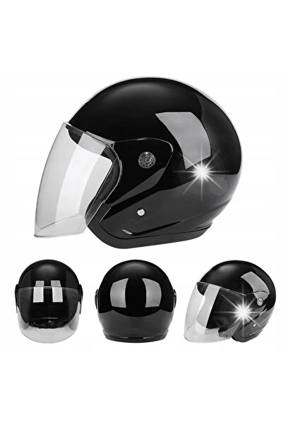 Lamex Casca de motocicletă pentru copii, pentru scuter, quad, bicicletă, negru