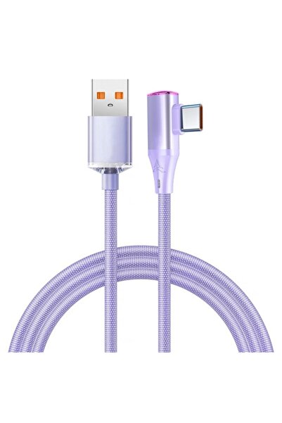 Choice1 2m A to C Purple 120W USB C Cable 90 Degree Elbow Mobile Phone USB to...