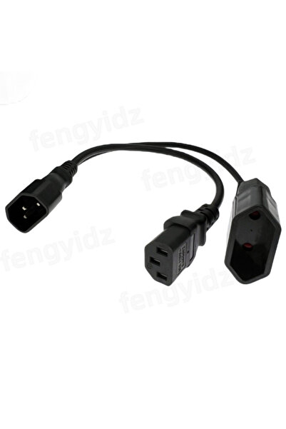 Choice كابل طاقة على شكل Y مع قابس IEC320 C14 ثلاثي الأسنان ذكر، محول طاقة تي...