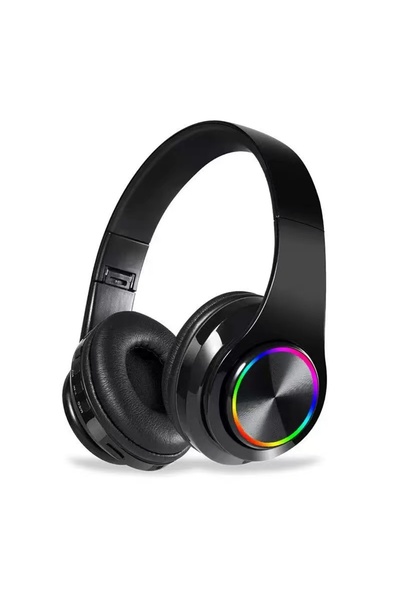 Choice Black Bluetooth Headphones RGB Lighting Noise Cancellation Foldable He...