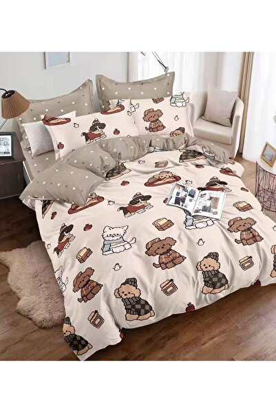 OEM Premium satin Cotton Duvet Cover Set - with Stretchy - 4 pieces | 18986-TL