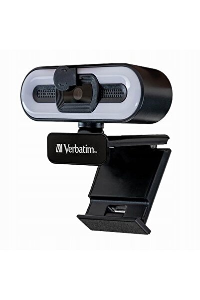 Verbatim Awc-02 1080P FHD Webcam USB 2.0 cu microfon și LED, negru