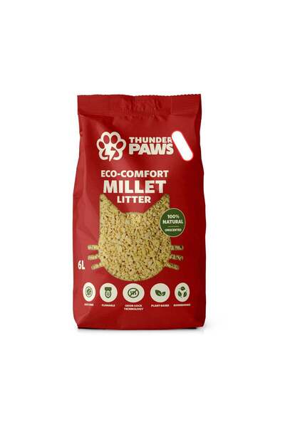 Thunderpaws Thunder Paws Eco-Comfort Millet Unscented Clumping Cat Litter - 2...
