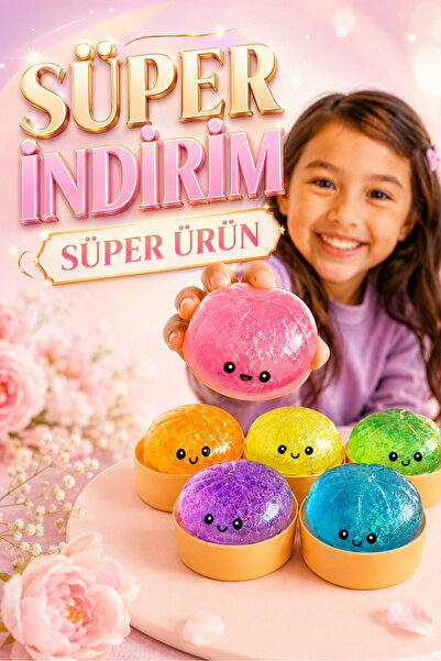 DEVU 1 Adet Büyük Boy Işıklı Çin Mantısı Glitter Simli Dumpling Slow Rising S...