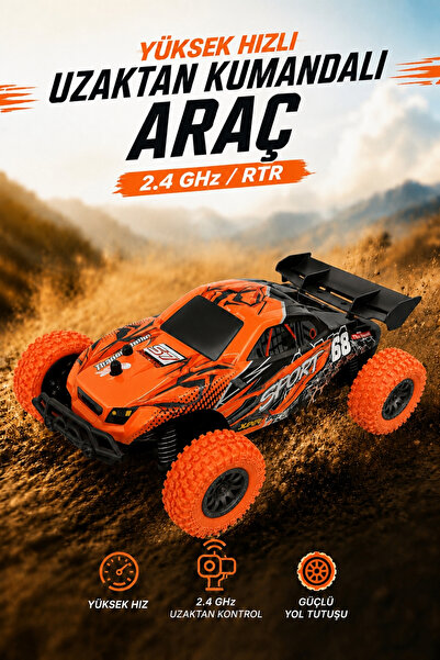 Toyaş 2.4 GHz Uzaktan Kumandalı Off Road Arazi Aracı Yüksek Hızlı Şarjlı Drif...