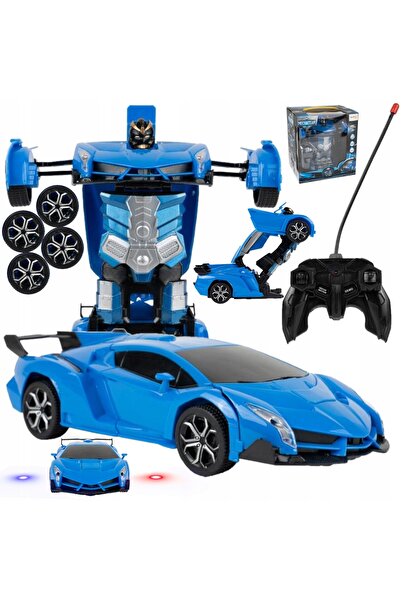 Stator Mașină cu telecomandă R/C, Robot transformabil cu lumini, 2 în 1, Tele...