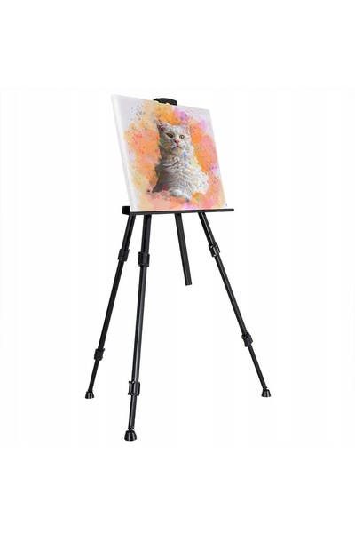 Orionis Șevalet de pictură pliabil din metal de 162 cm cu geantă pentru pictu...