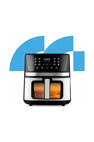 MalTec Friteuză cu aer cald fără ulei, mare, 7L, puternică, 1800W, cu fereastră