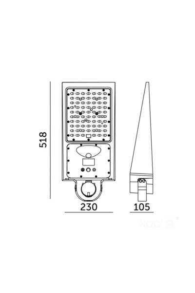 NO BRAND Lampă stradală LED cu panou solar, culori variabile a luminii + senz...